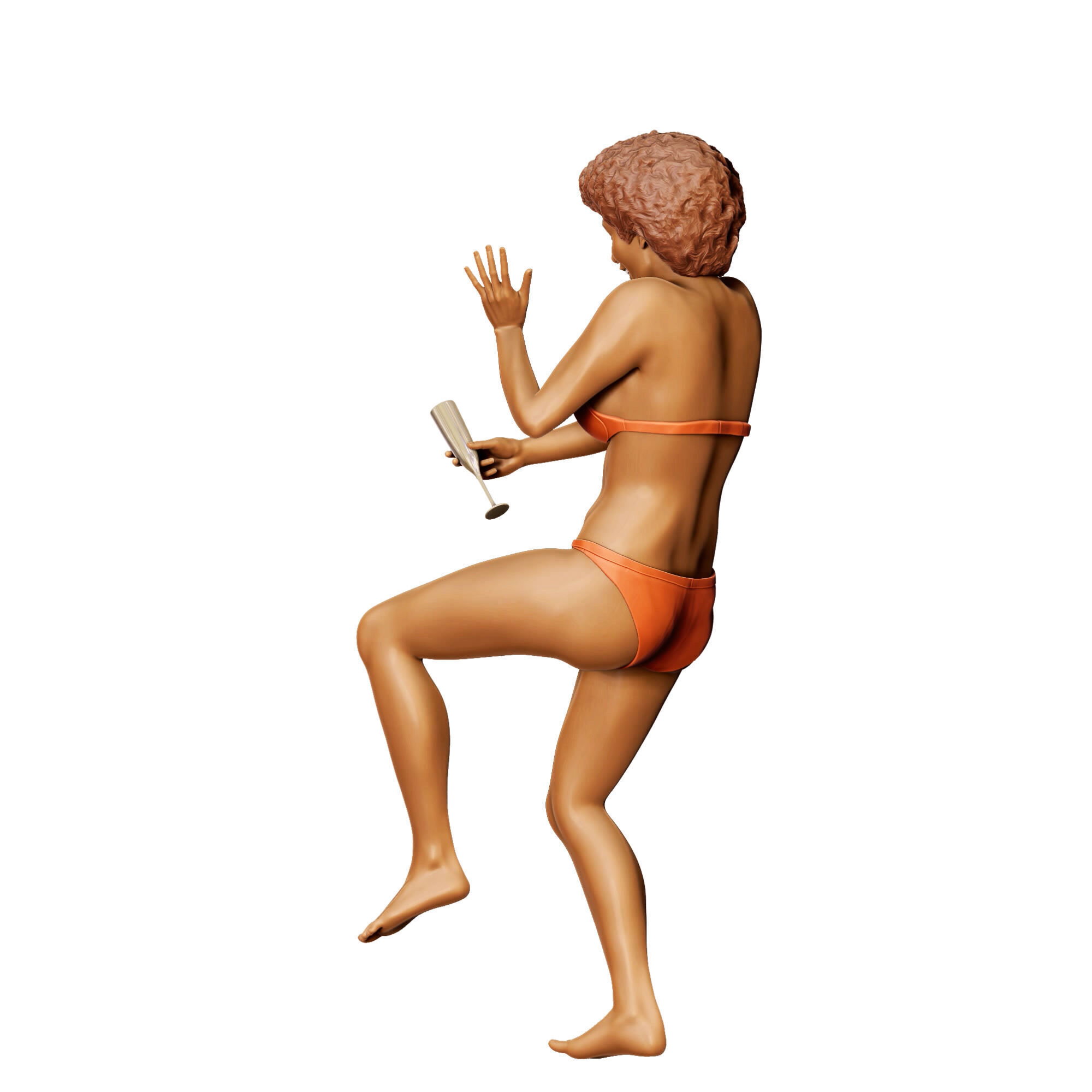 N4 pool Party woman Drinking 3D print model_16