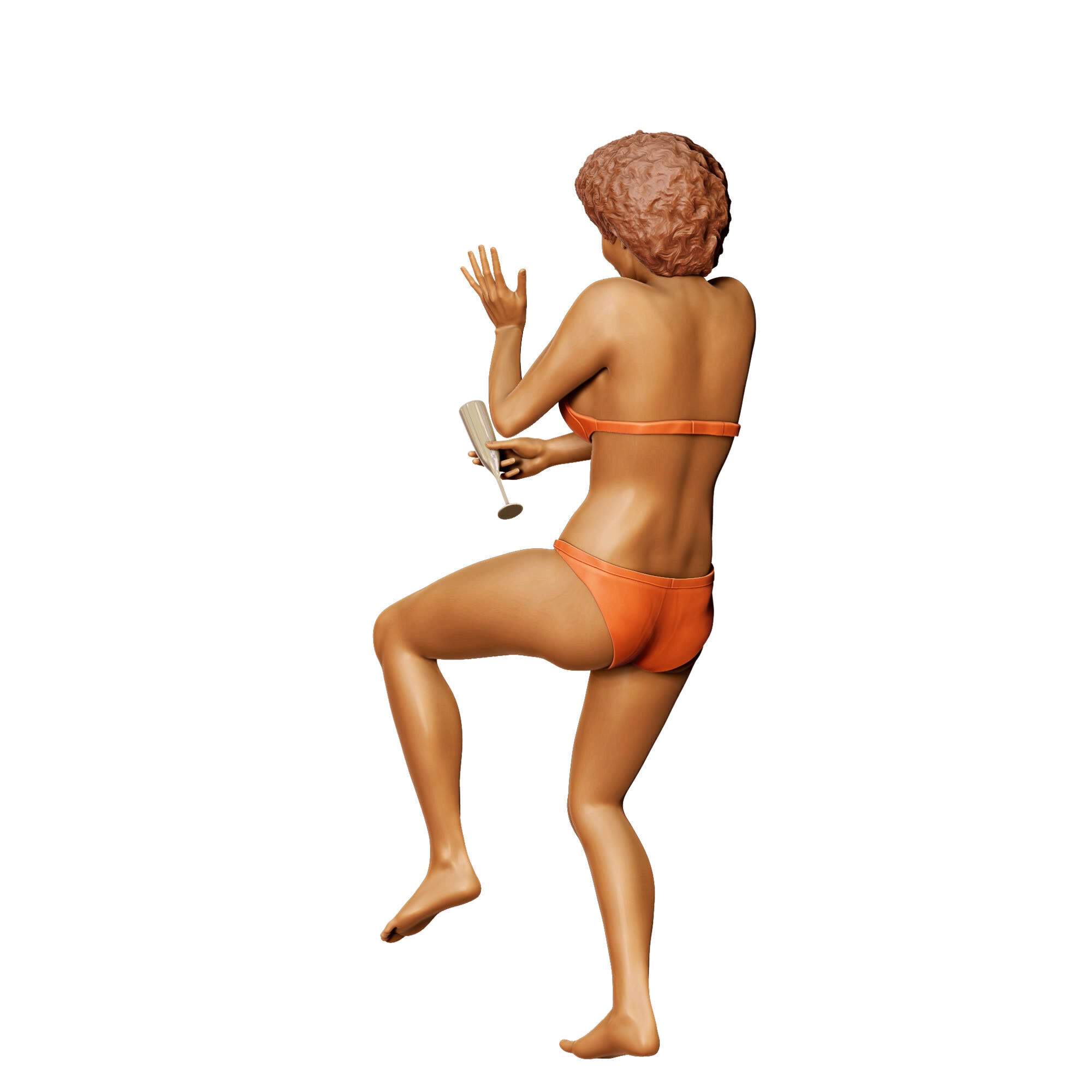 N4 pool Party woman Drinking 3D print model_15