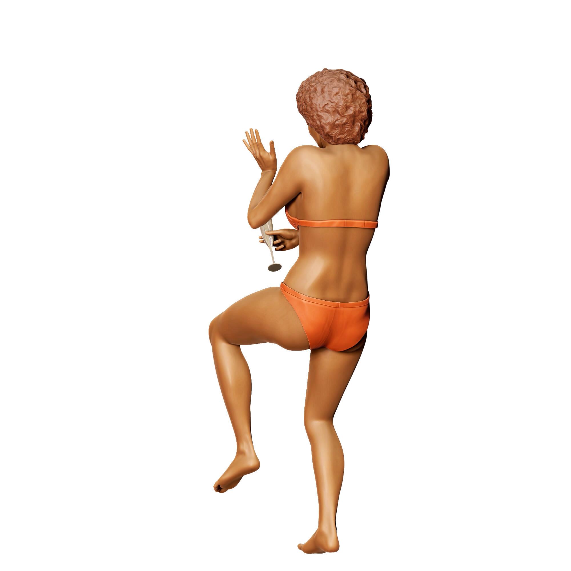 N4 pool Party woman Drinking 3D print model_14