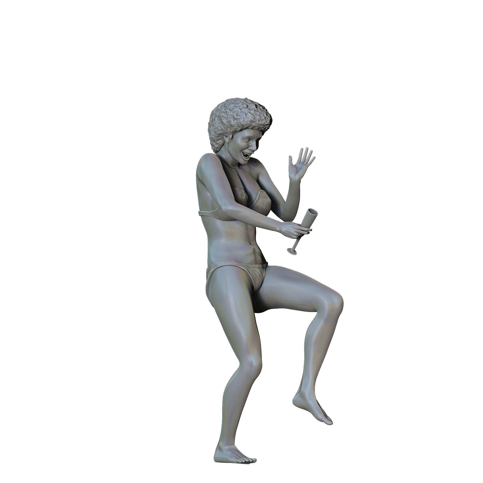 N4 pool Party woman Drinking 3D print model_25