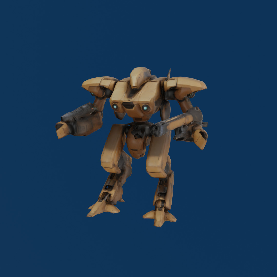 Sci Fi Characters and Weapons Low Poly Game Ready Asset Pack Low-poly 3D model_23