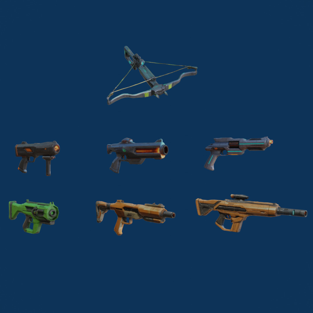 Sci Fi Characters and Weapons Low Poly Game Ready Asset Pack Low-poly 3D model_18