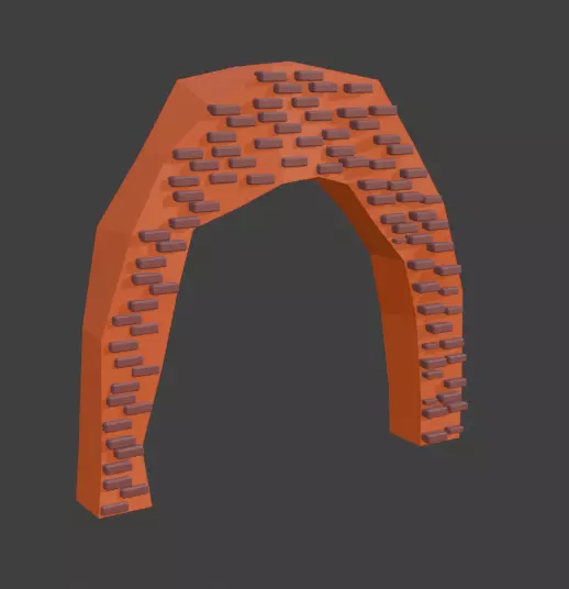 Low Poly Arch Tunnel Low-poly 3D model_0
