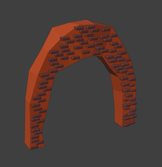 Low Poly Arch Tunnel Low-poly 3D model_5