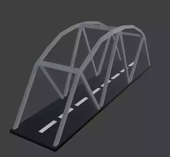 Arched Metal Bridge Low-poly 3D model