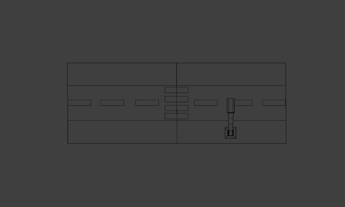 Road with Crossing Low-poly 3D model_5
