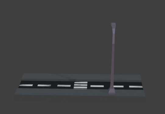 Road with Crossing Low-poly 3D model_3