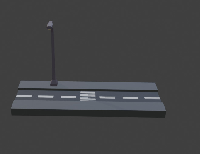 Road with Crossing Low-poly 3D model_2
