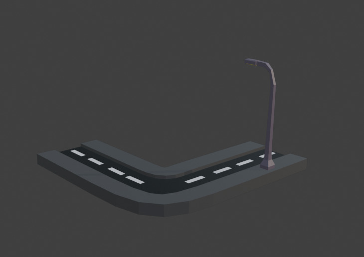 road to the right Low-poly 3D model_5