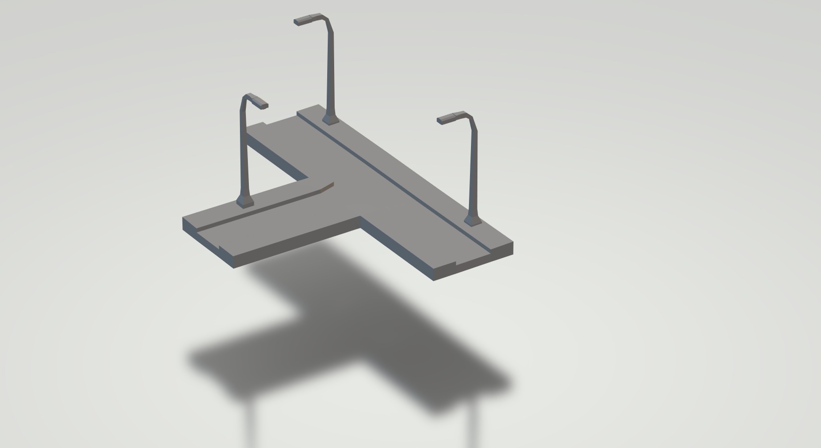 ROAD INTERCONNECTED WITH POST Low-poly 3D model_1