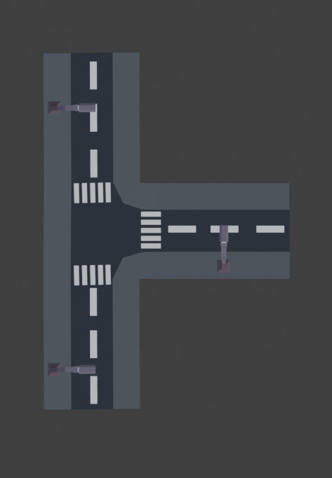 ROAD INTERCONNECTED WITH POST Low-poly 3D model_4