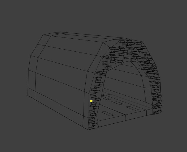 road with tunnel Low-poly 3D model_4