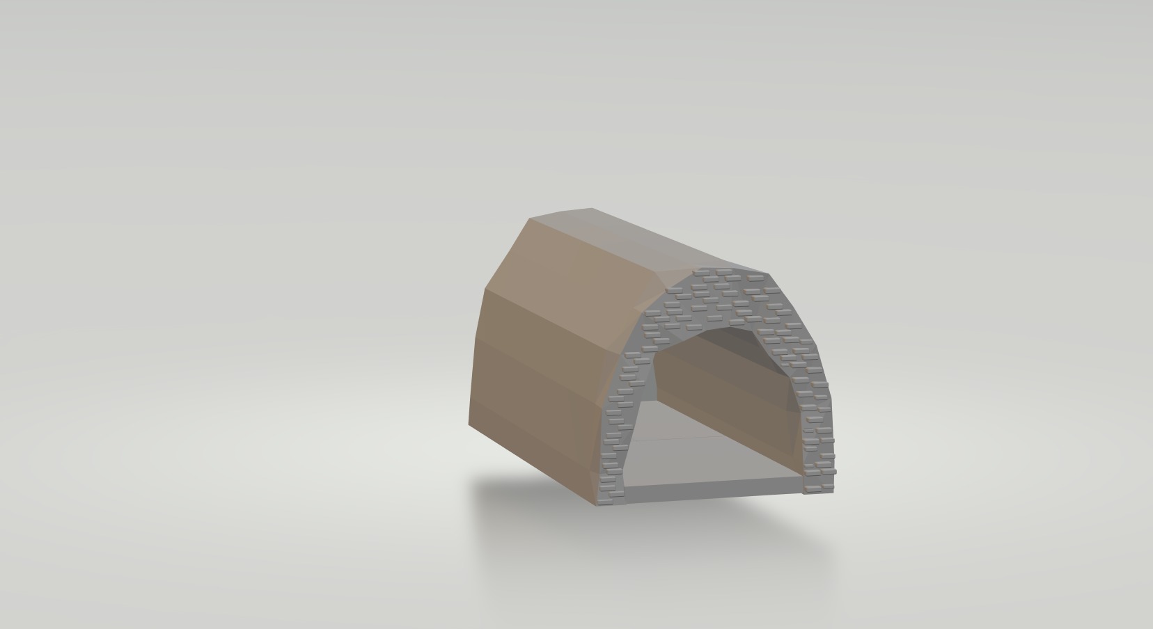 road with tunnel Low-poly 3D model_1
