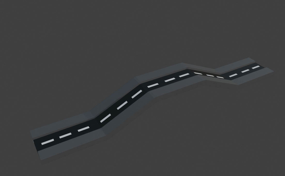 road with elevation Low-poly 3D model_3