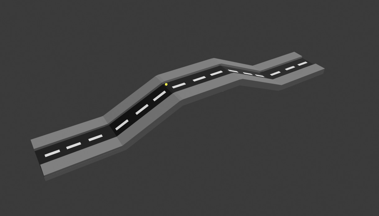 road with elevation Low-poly 3D model_4