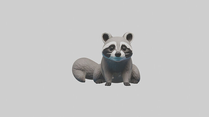 Raccoon hiding model Low-poly 3D model