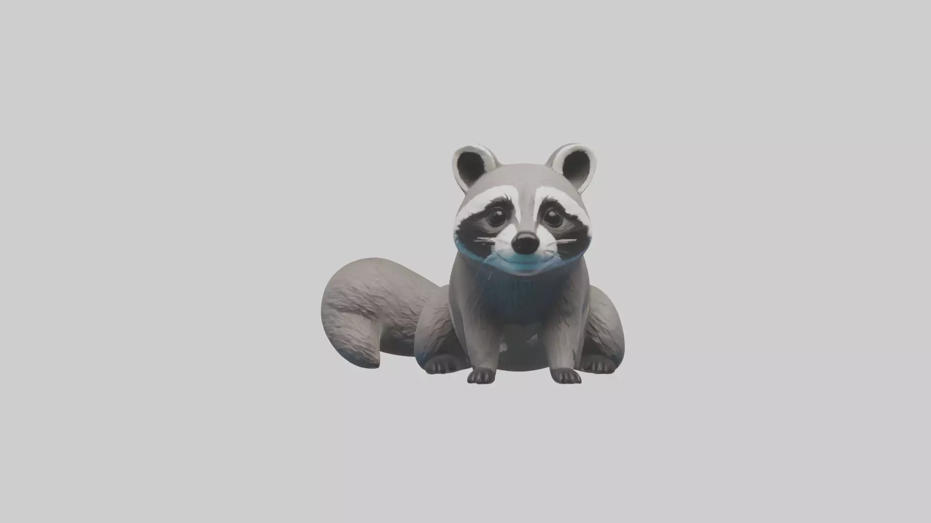 Raccoon hiding model Low-poly 3D model_0