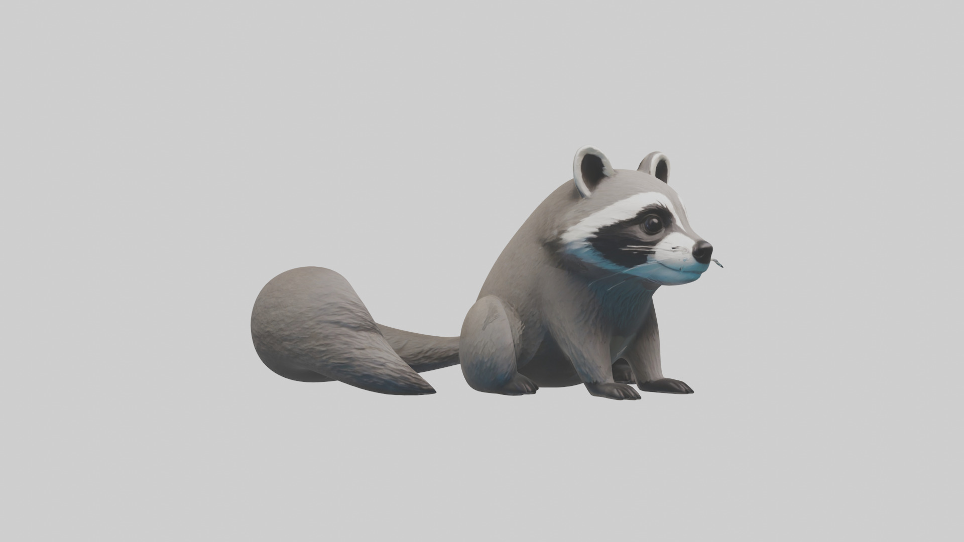 Raccoon hiding model Low-poly 3D model_8
