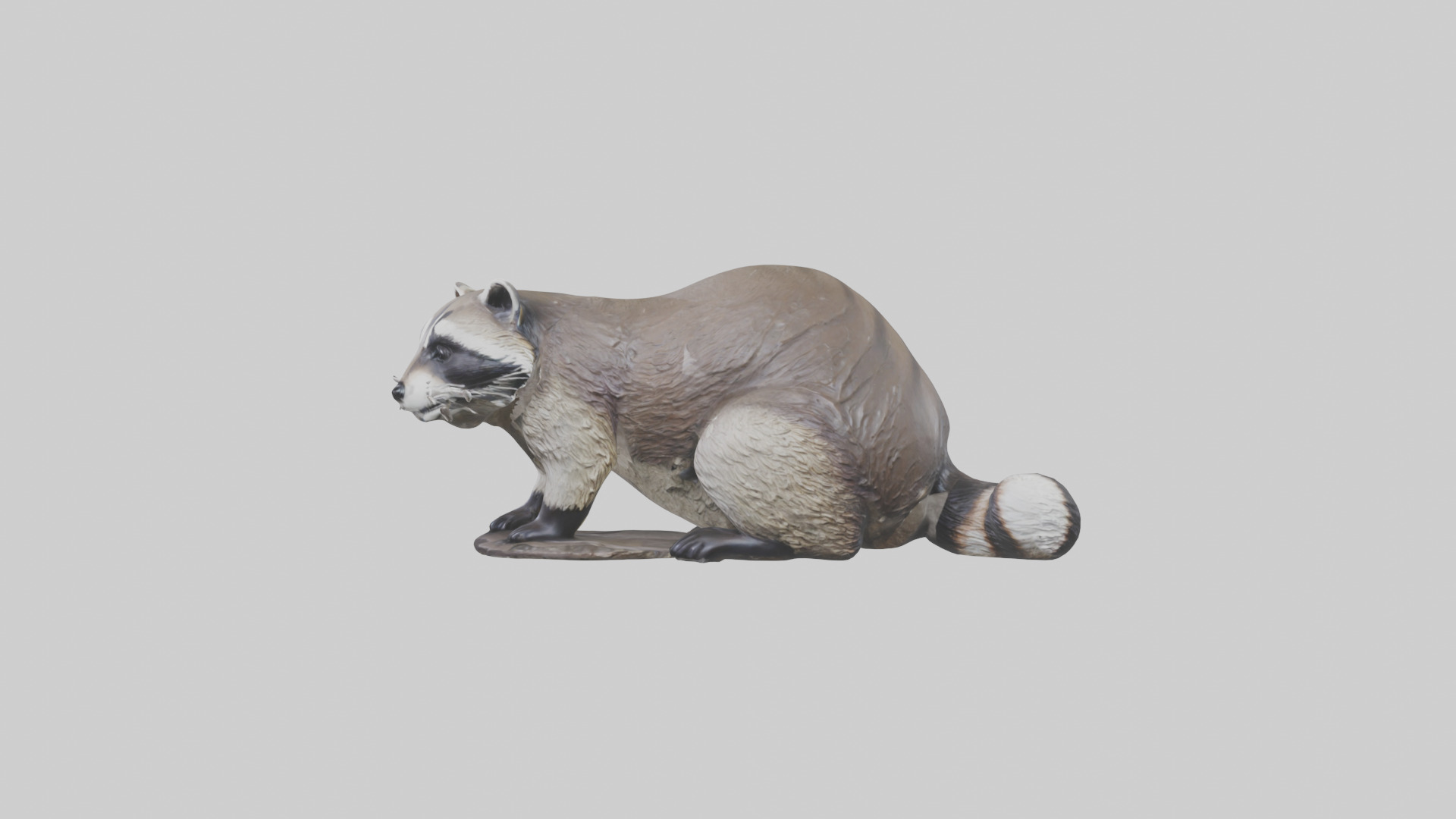 Raccoon statue model Low-poly 3D model_12