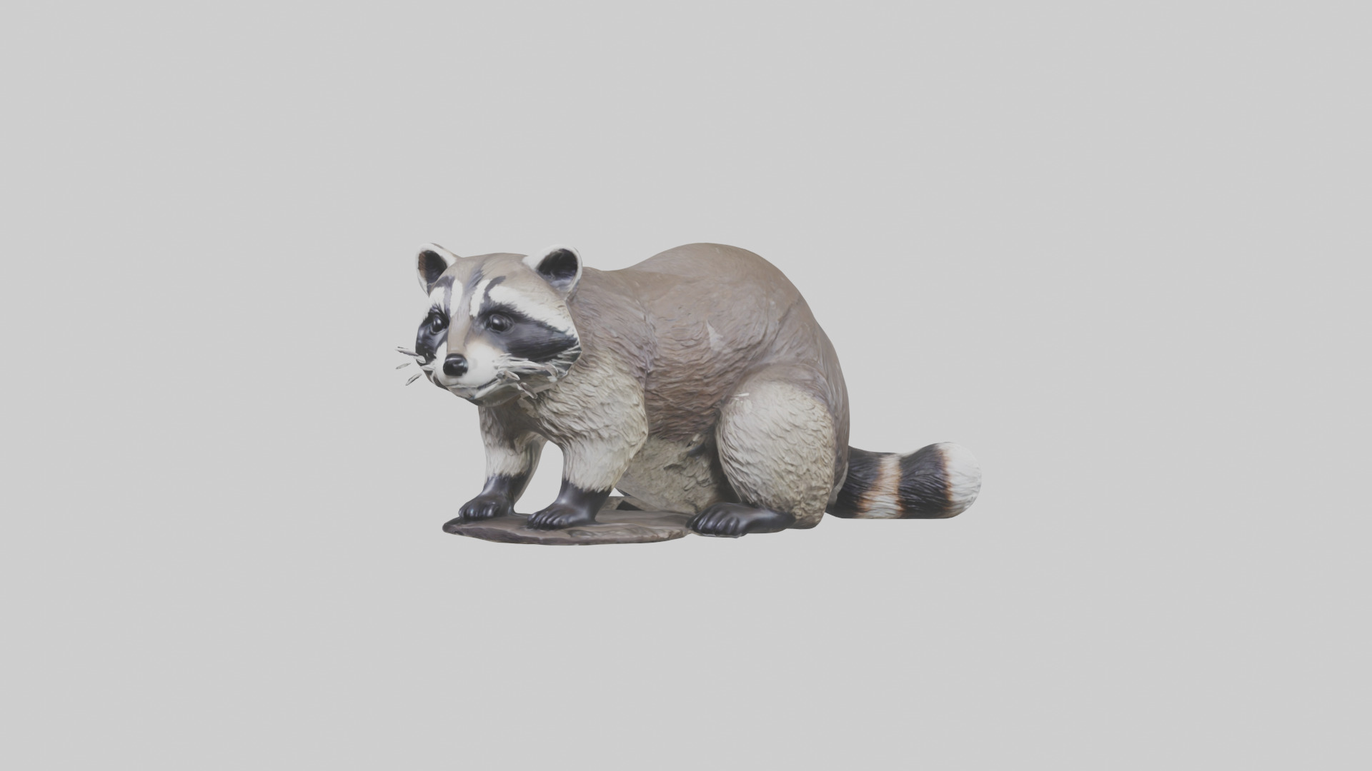 Raccoon statue model Low-poly 3D model_8