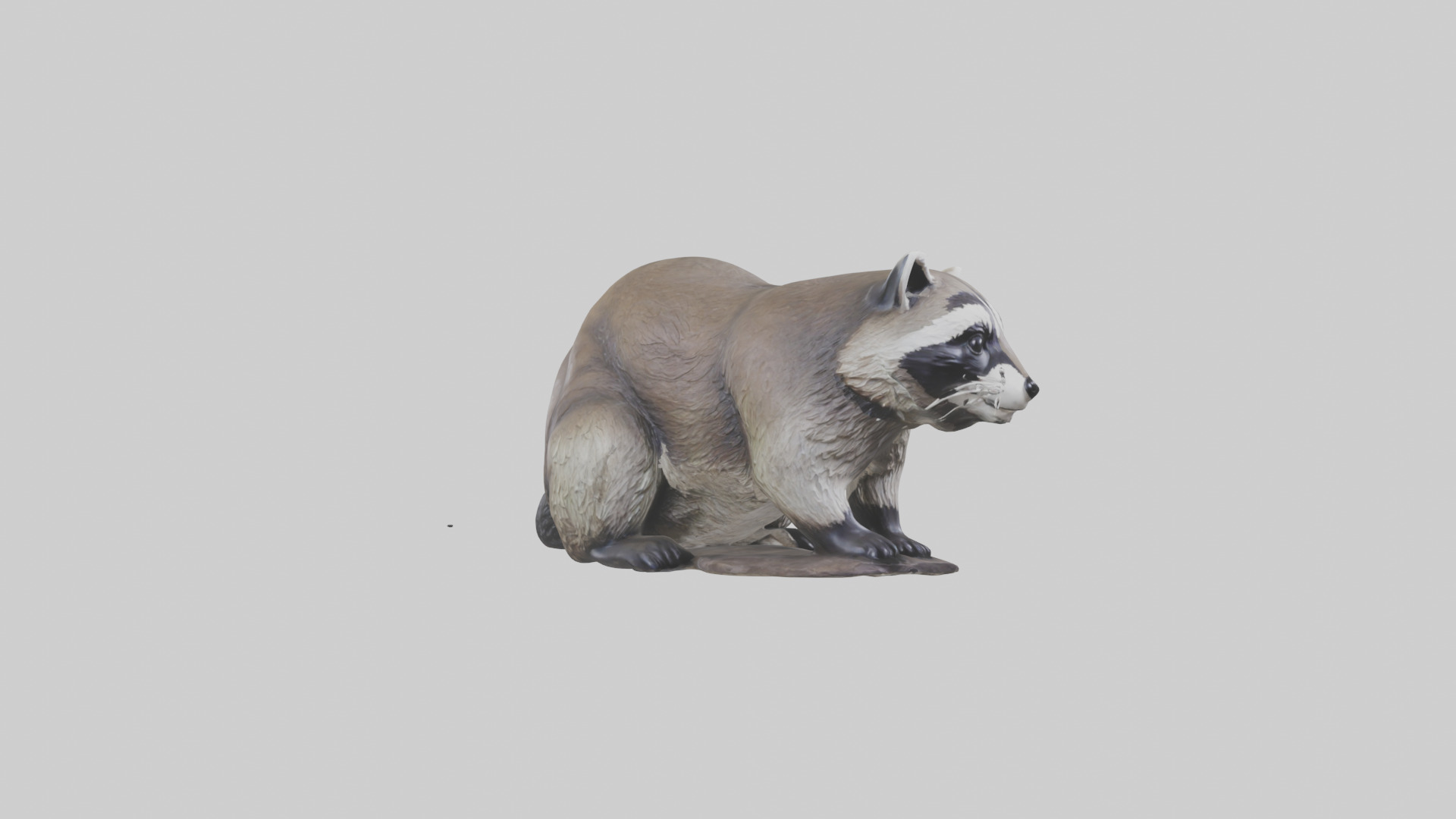 Raccoon statue model Low-poly 3D model_11