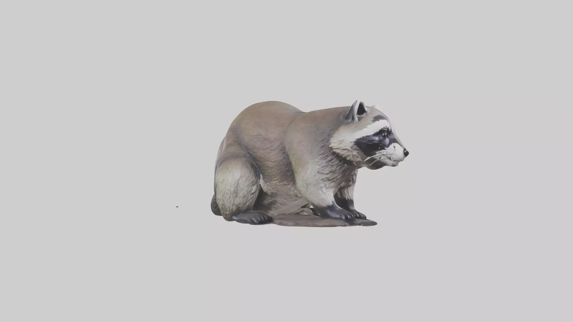 Raccoon statue model Low-poly 3D model_0