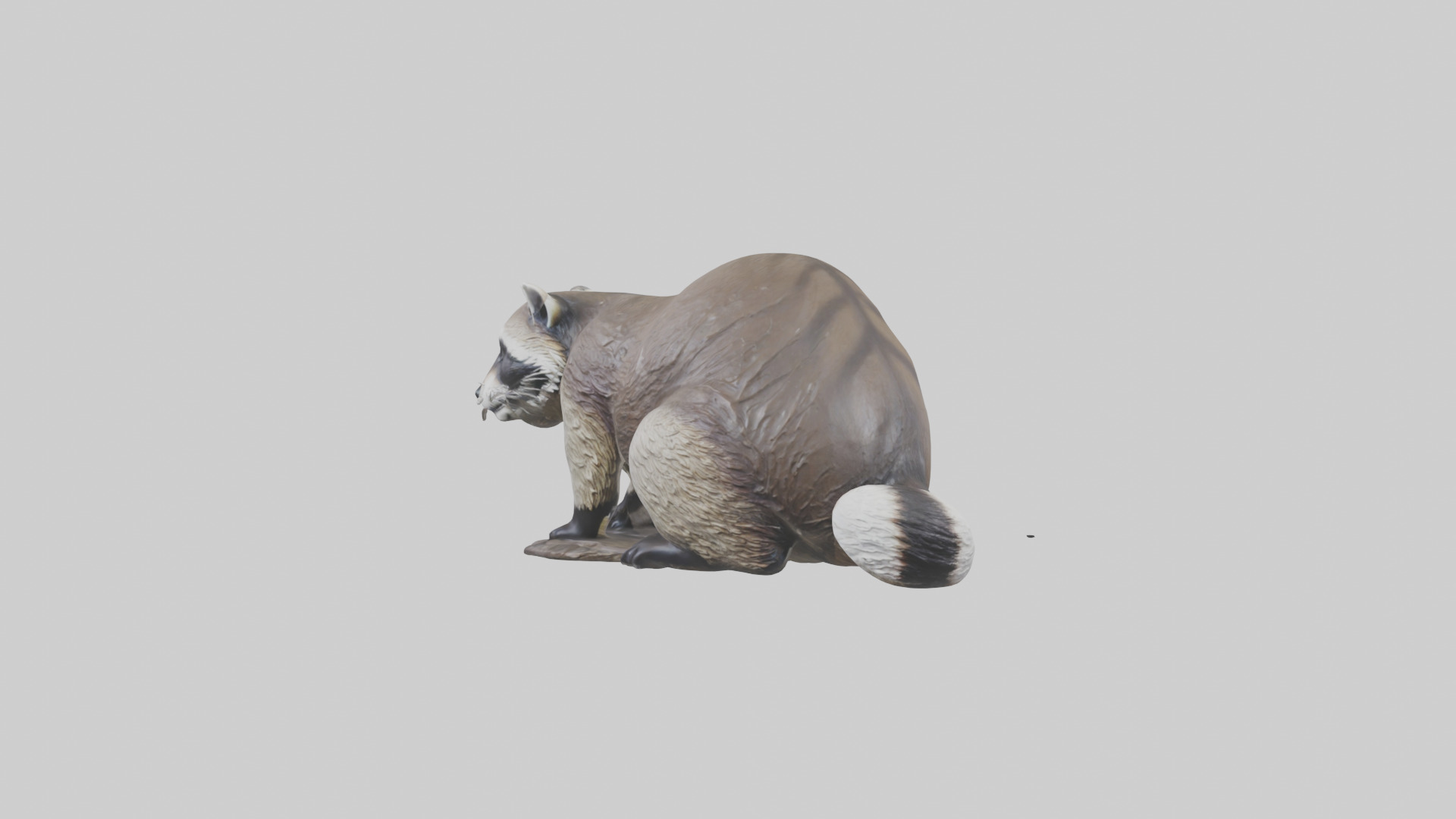 Raccoon statue model Low-poly 3D model_2