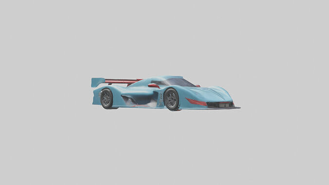 Racing Car with Aerodynamic Spoilers model Low-poly 3D model