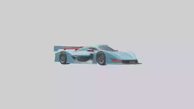 Racing Car with Aerodynamic Spoilers model