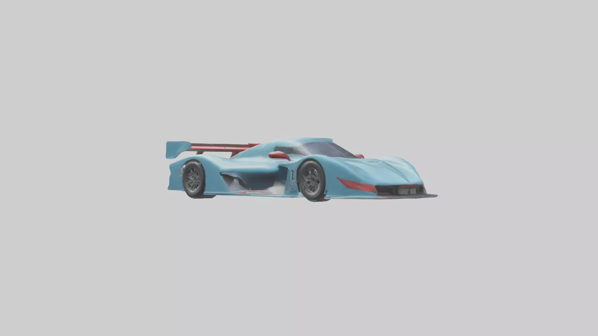 Racing Car with Aerodynamic Spoilers model Low-poly 3D model_0