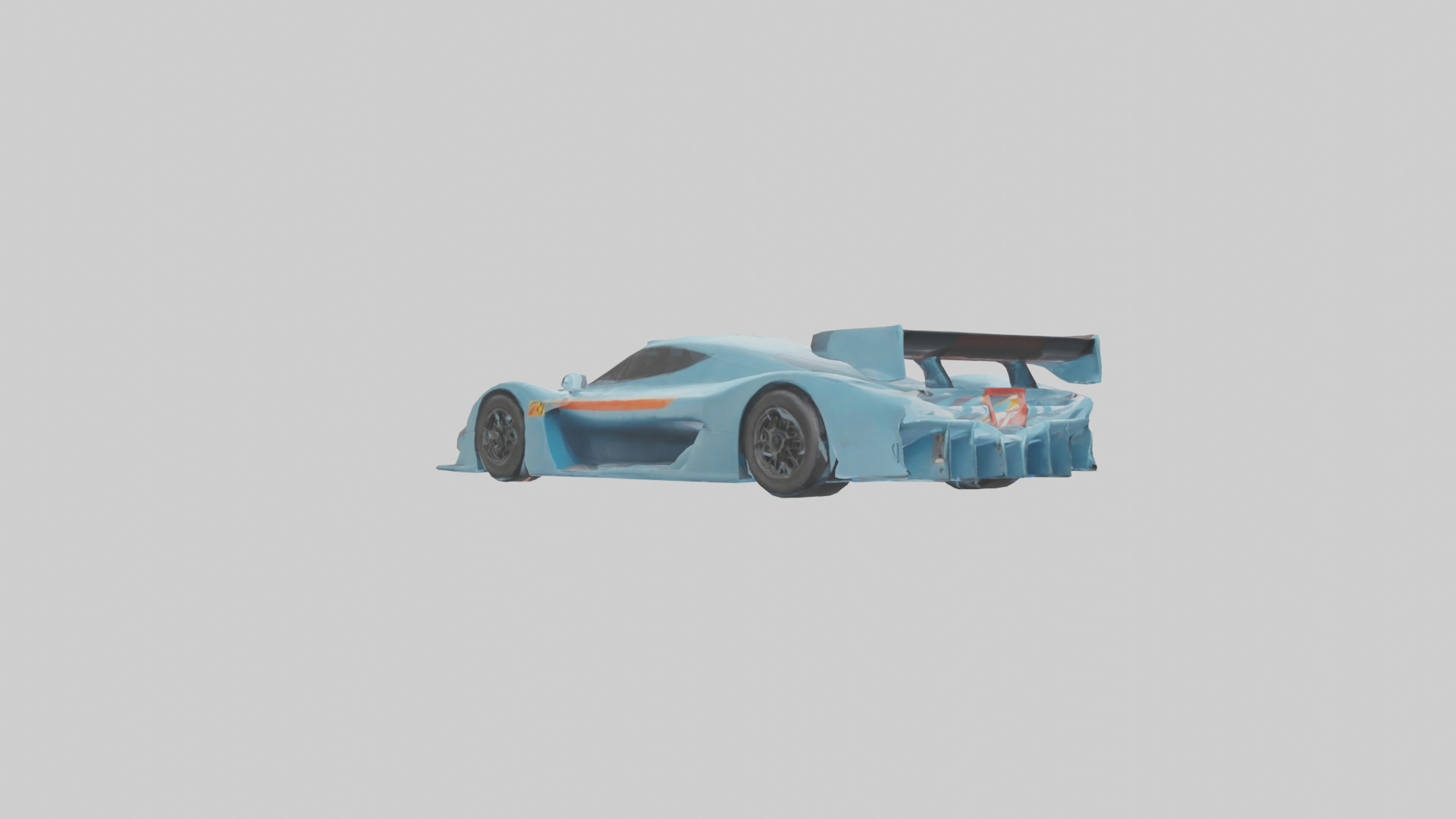 Racing Car with Aerodynamic Spoilers model Low-poly 3D model_11