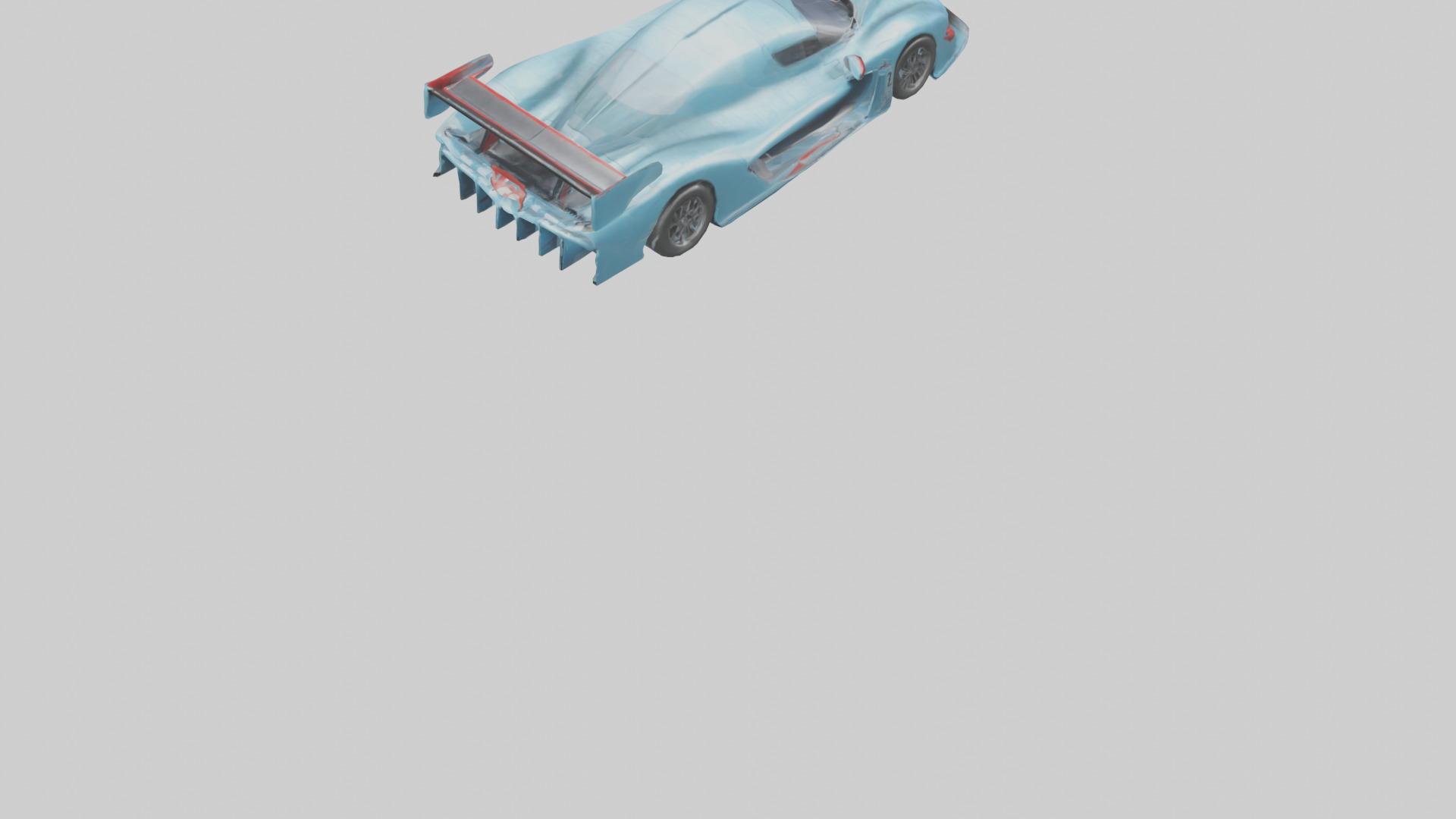 Racing Car with Aerodynamic Spoilers model Low-poly 3D model_5