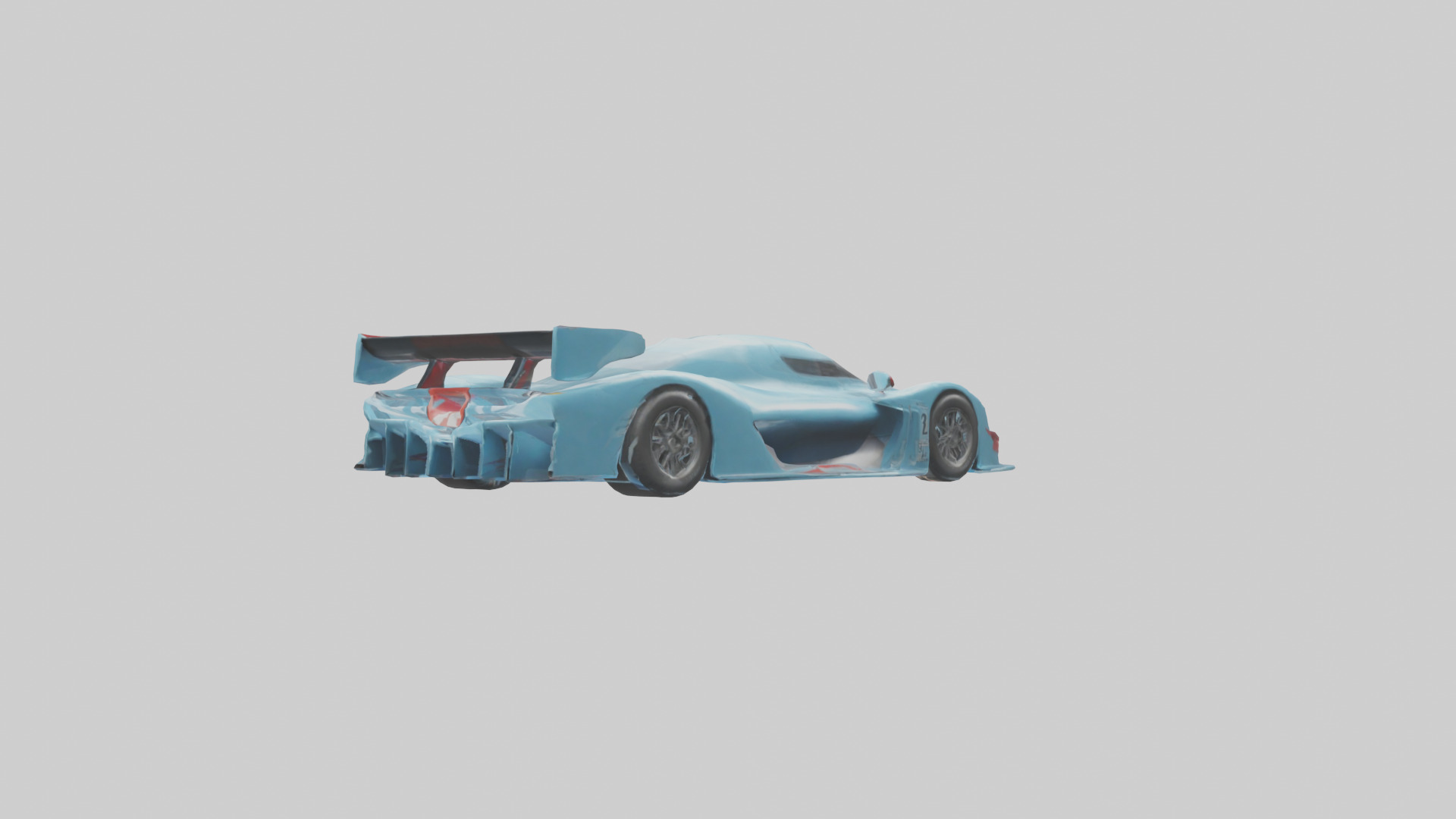 Racing Car with Aerodynamic Spoilers model Low-poly 3D model_10