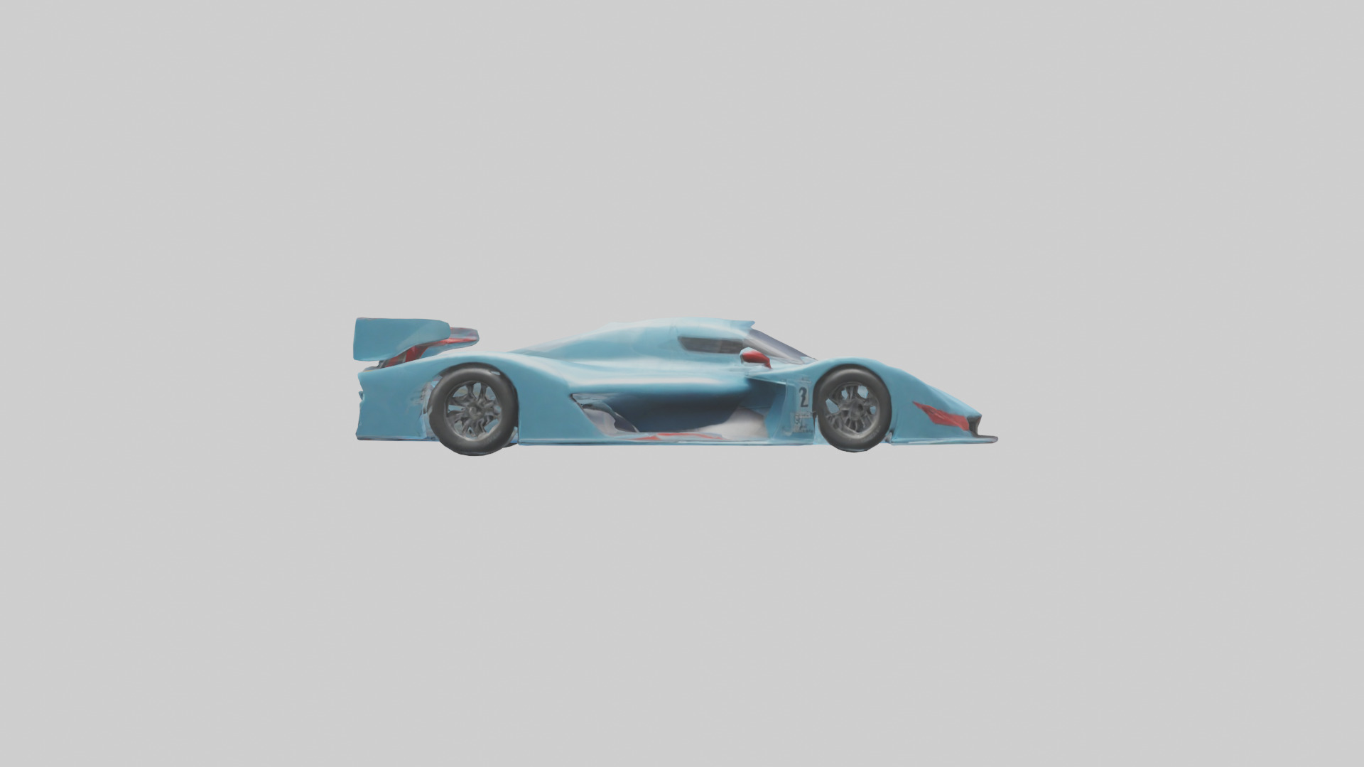 Racing Car with Aerodynamic Spoilers model Low-poly 3D model_12