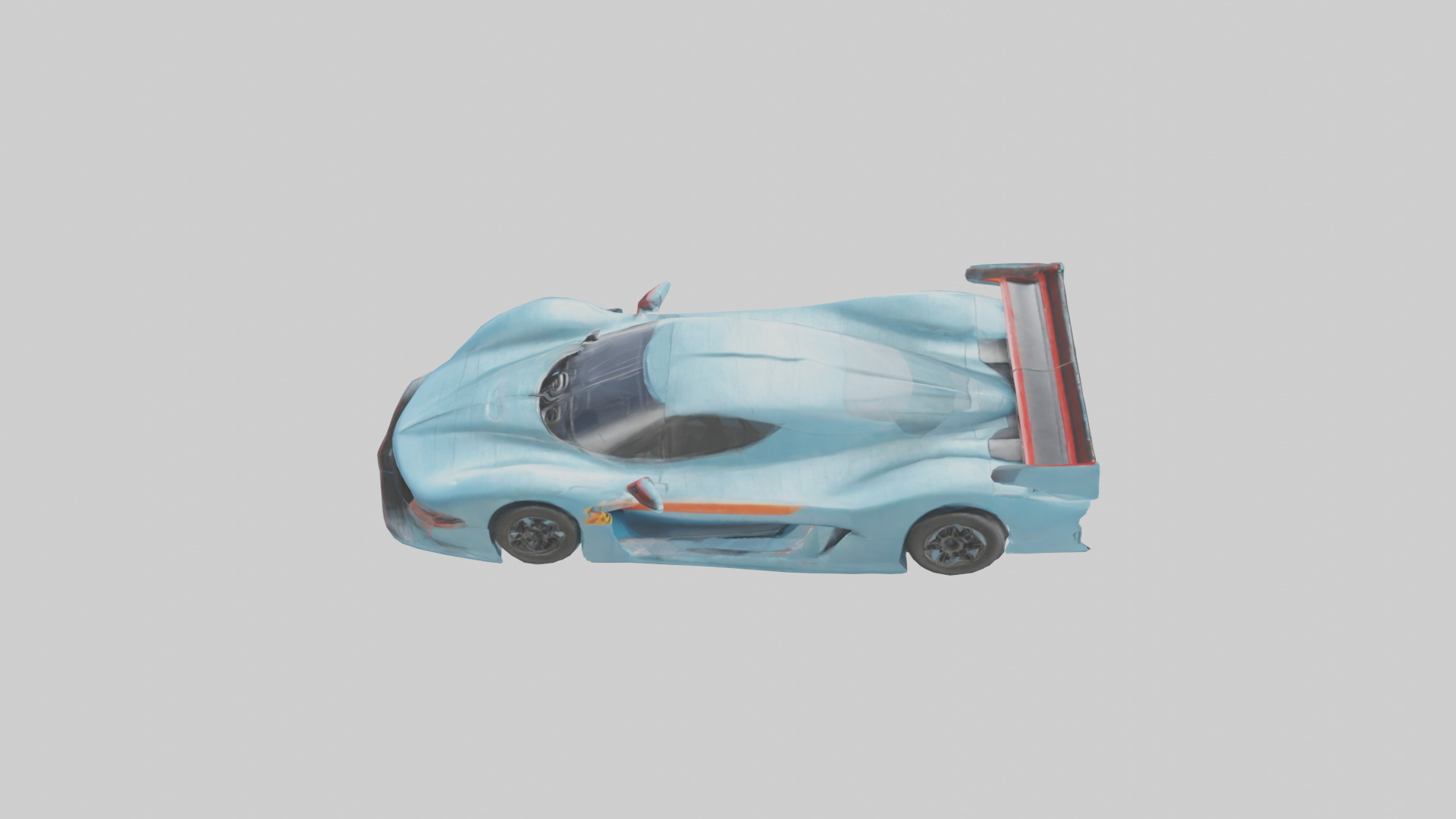 Racing Car with Aerodynamic Spoilers model Low-poly 3D model_18