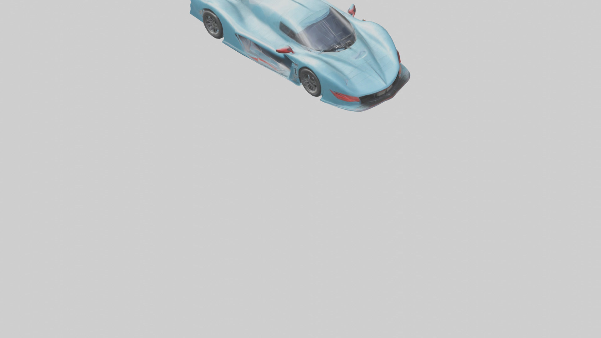 Racing Car with Aerodynamic Spoilers model Low-poly 3D model_3