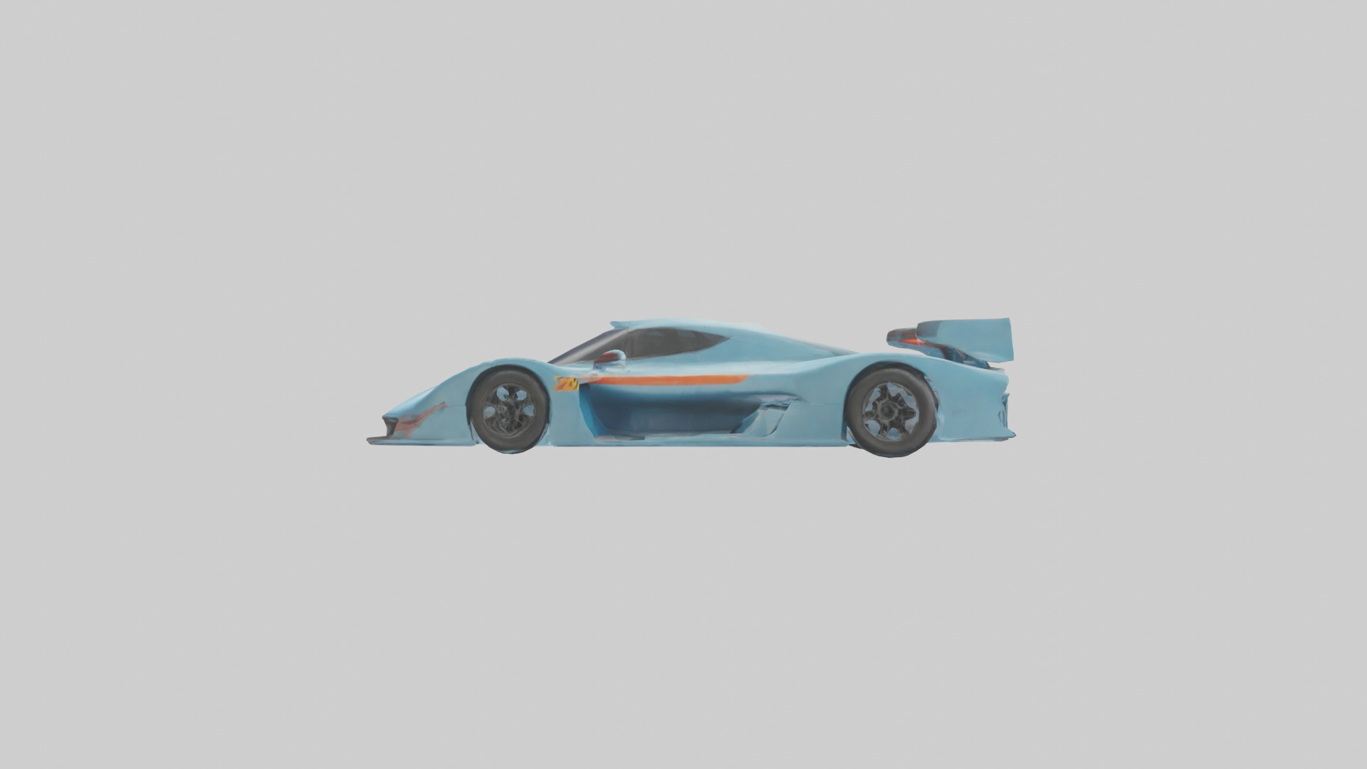 Racing Car with Aerodynamic Spoilers model Low-poly 3D model_13
