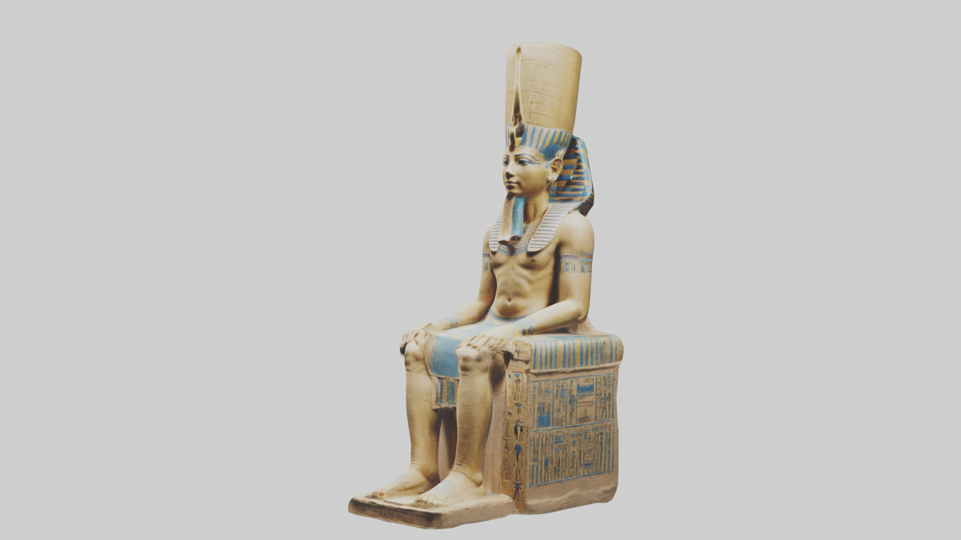 Ramses II statue model Low-poly 3D model_10