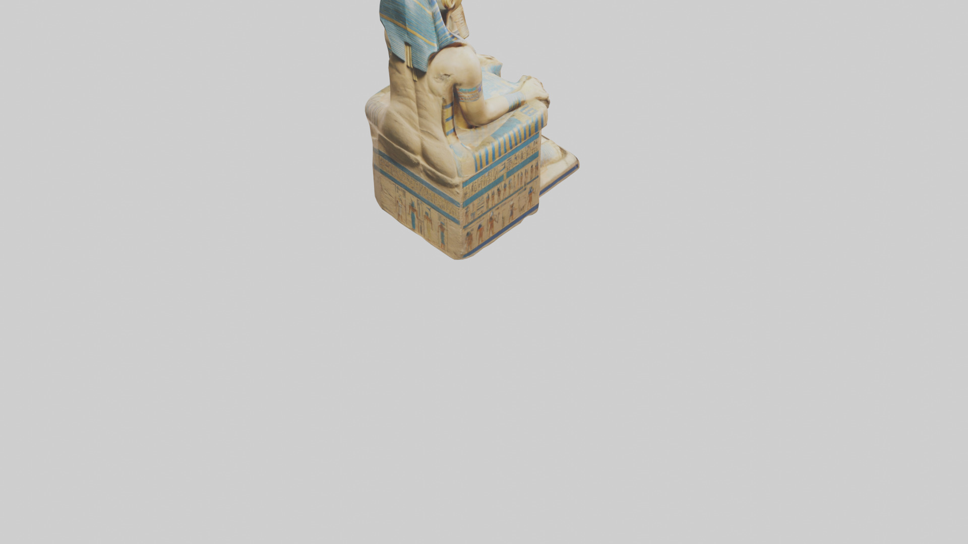 Ramses II statue model Low-poly 3D model_4