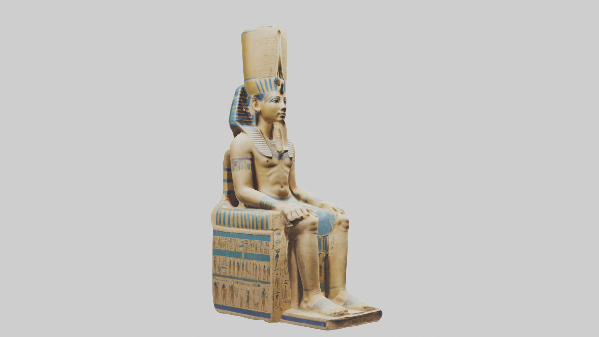 Ramses II statue model Low-poly 3D model_7