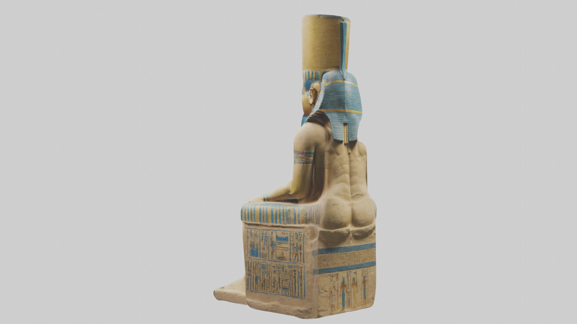 Ramses II statue model Low-poly 3D model_1