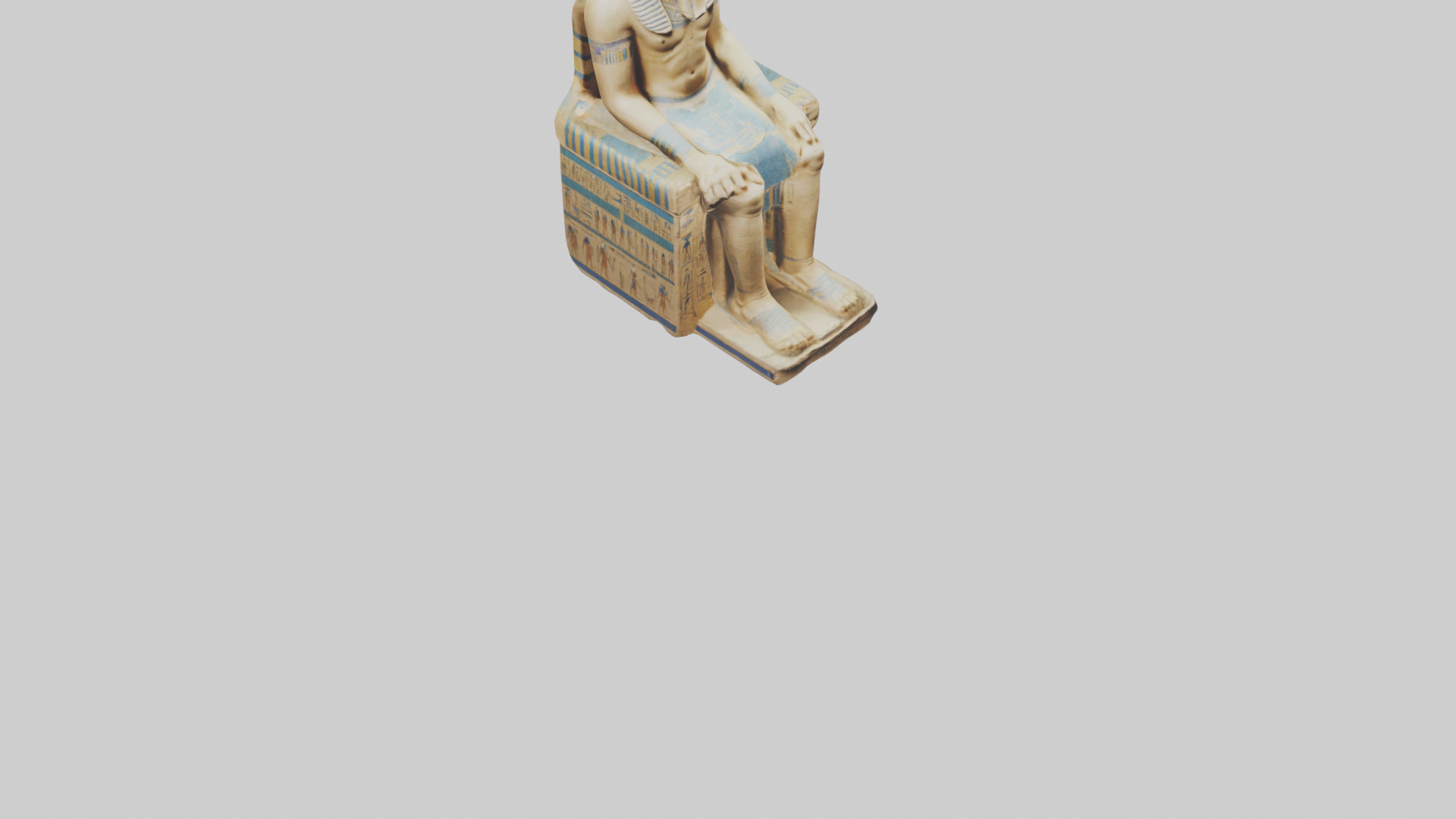 Ramses II statue model Low-poly 3D model_6