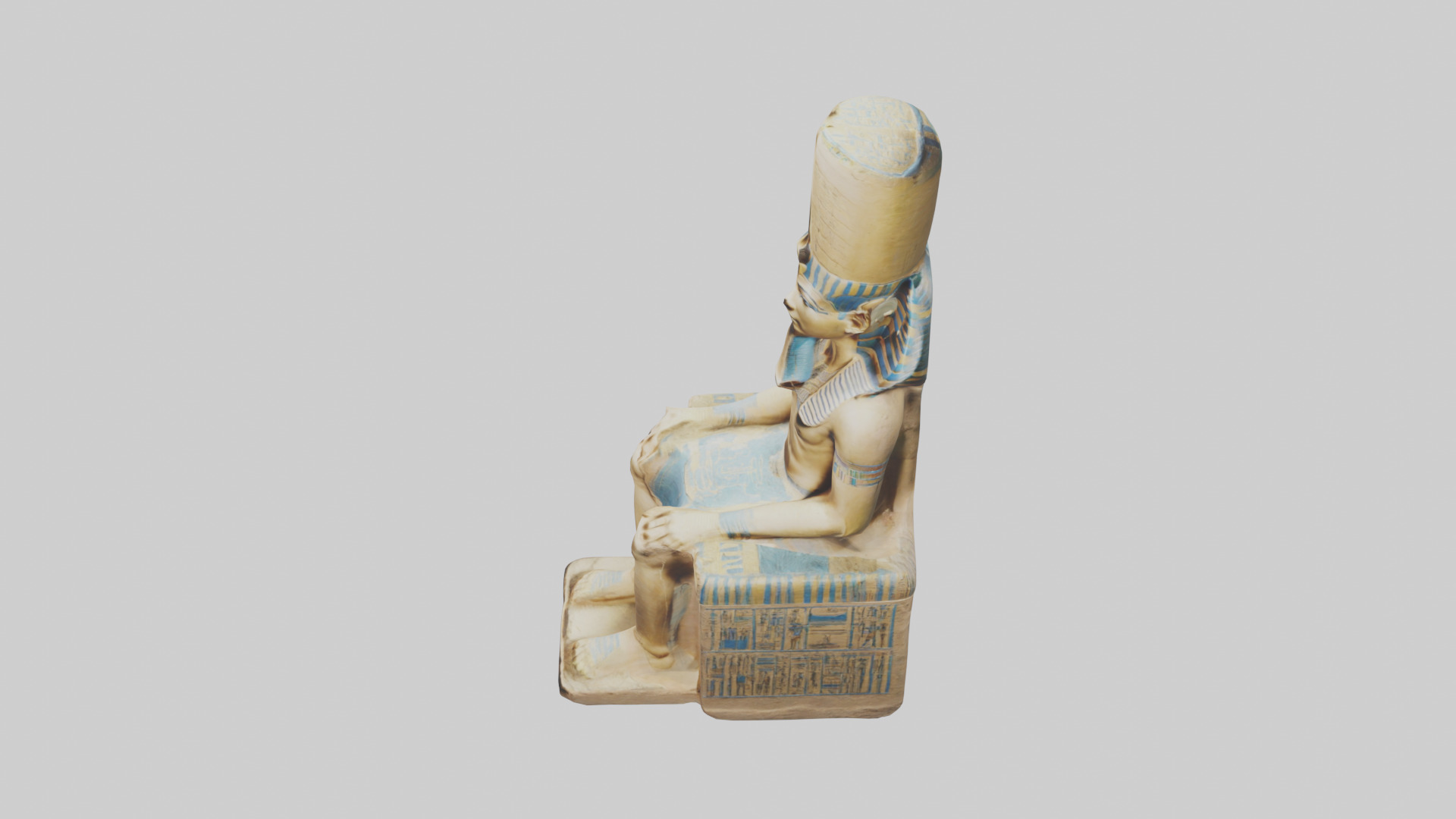 Ramses II statue model Low-poly 3D model_17