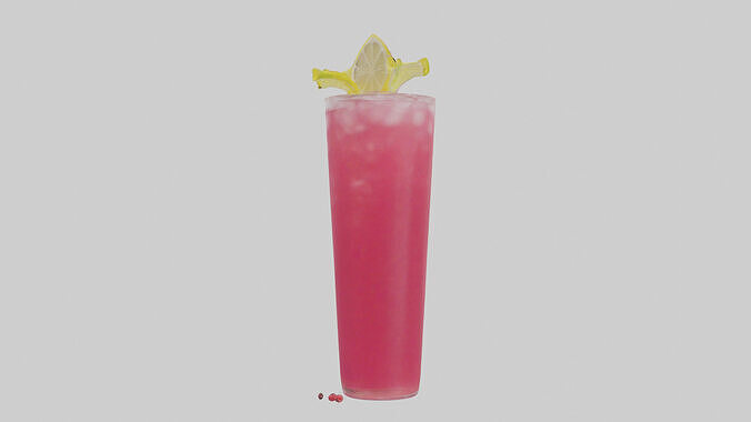 Raspberry lemonade model Low-poly 3D model 2