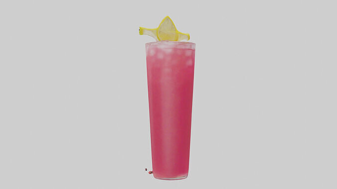 Raspberry lemonade model Low-poly 3D model 3