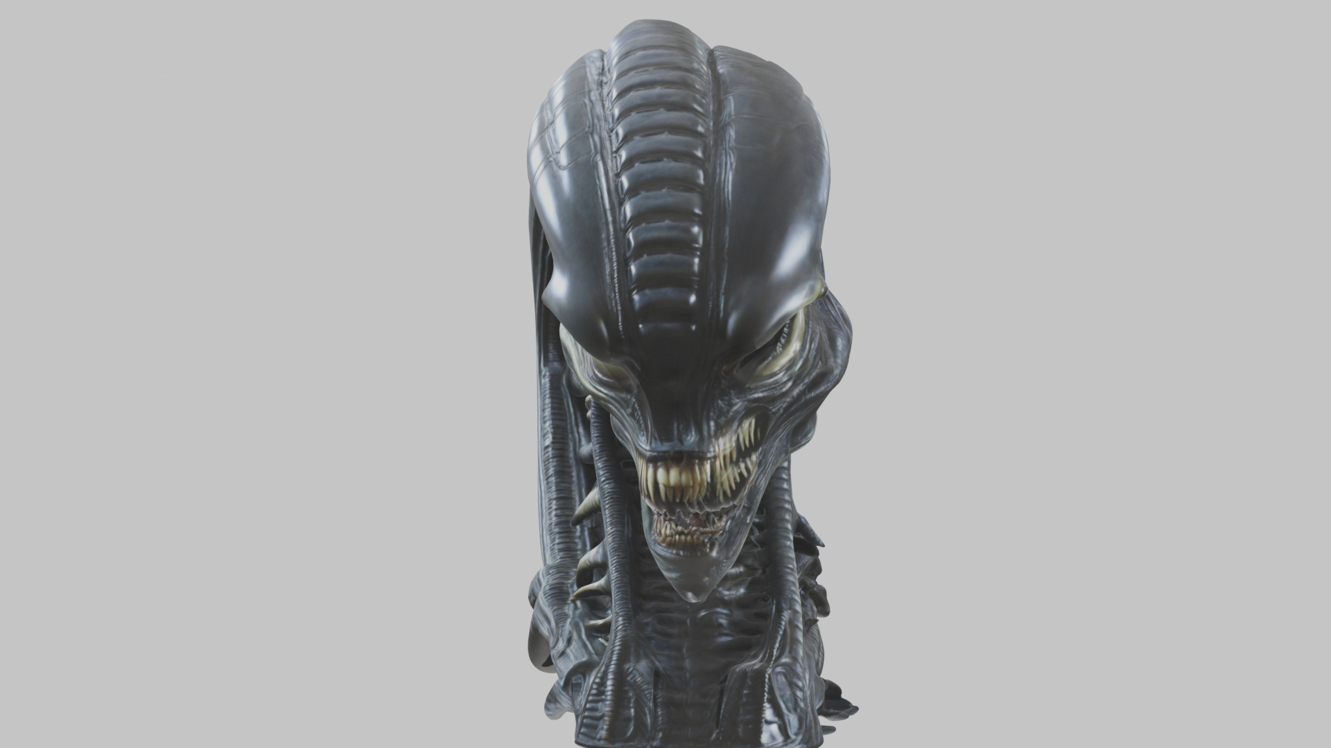 HR Giger Alien Bust  Xenomorph Creature Low-poly 3D model_63