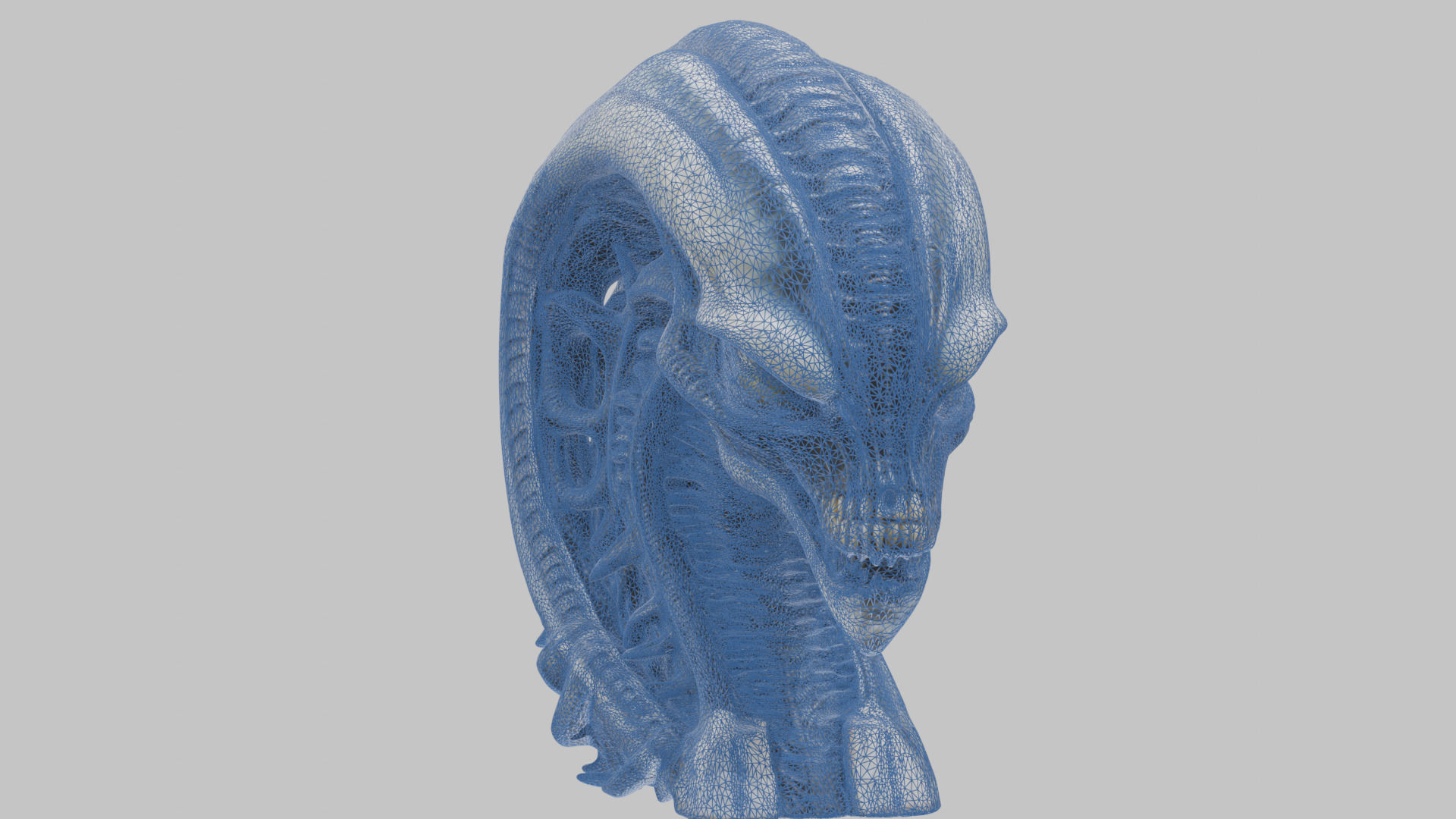 HR Giger Alien Bust  Xenomorph Creature Low-poly 3D model_16