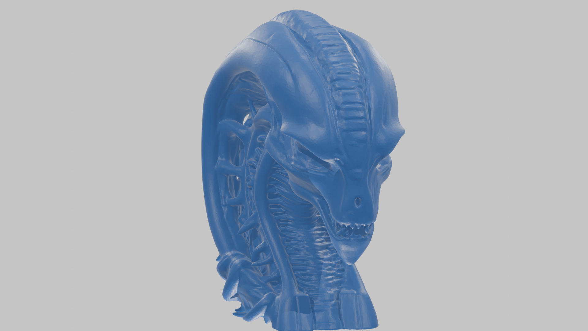HR Giger Alien Bust  Xenomorph Creature Low-poly 3D model_64