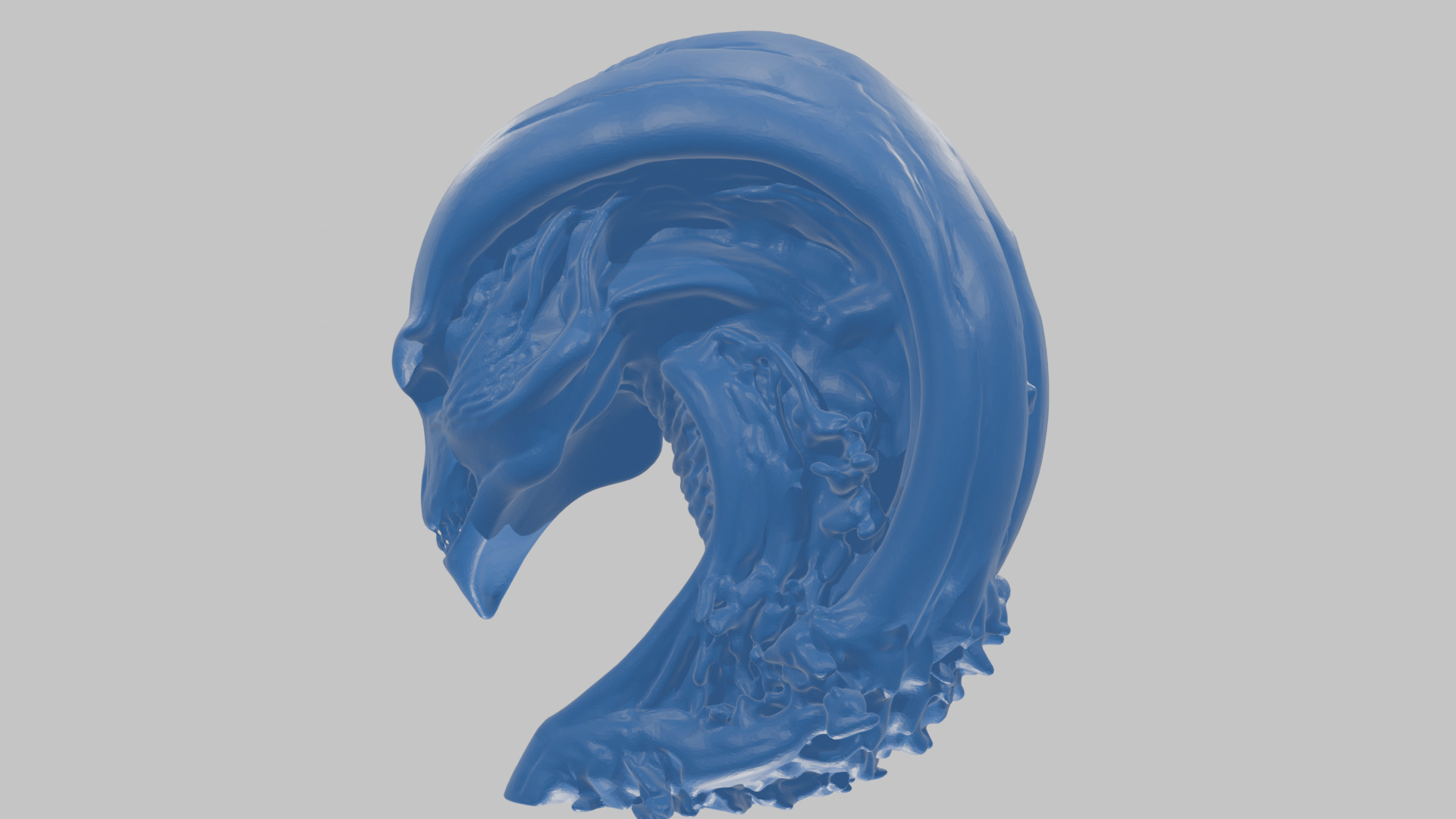 HR Giger Alien Bust  Xenomorph Creature Low-poly 3D model_74