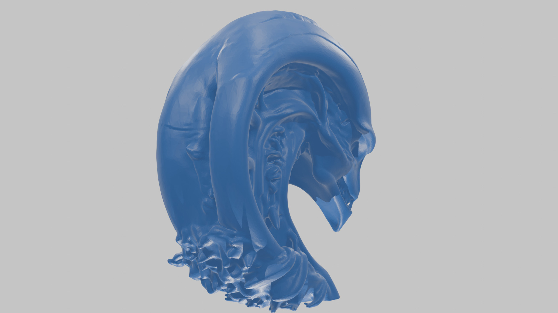 HR Giger Alien Bust  Xenomorph Creature Low-poly 3D model_69